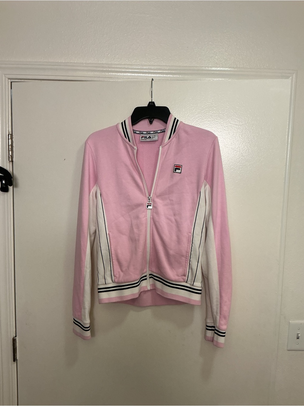 FILA Pink and White y2k vintage Varsity Track Jacket